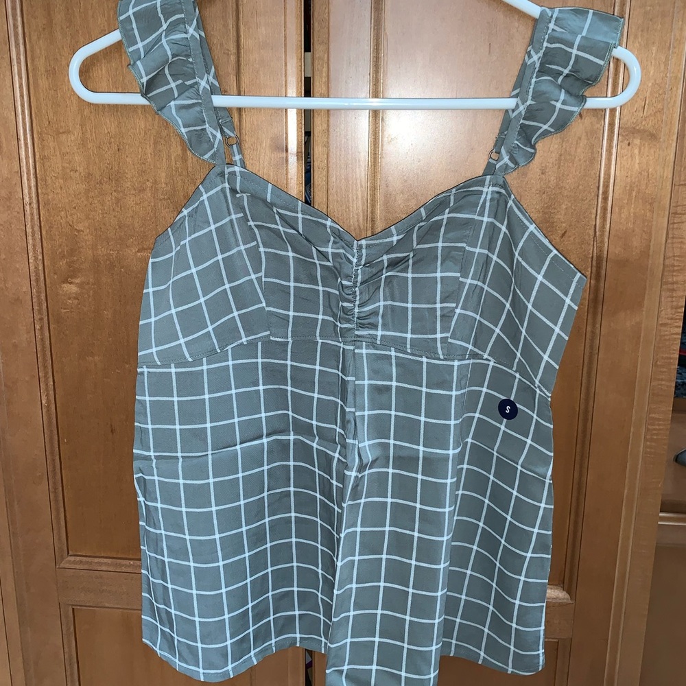 Checkered Flutter Strap Tank Top